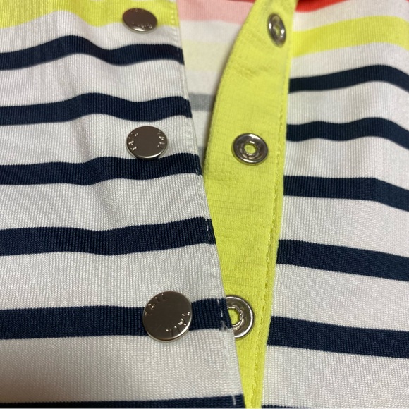 TAIL High End Golf Clothing Women's Striped Snap Up Collared Top Small Colorful - Picture 6 of 10
